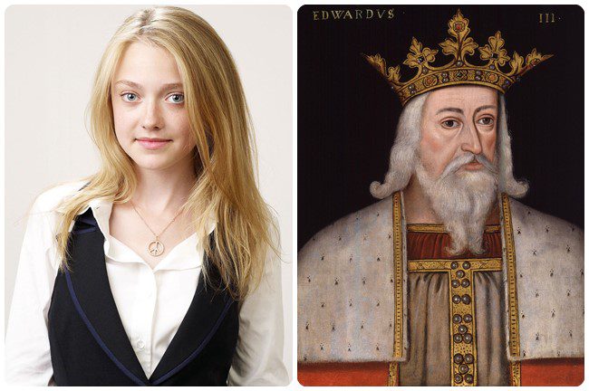 Dakota Fanning és III. Eduárd angol király