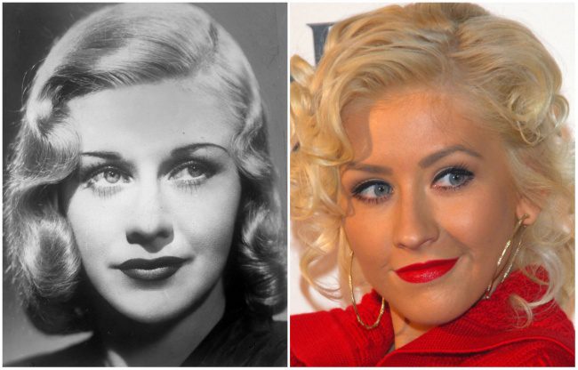 Ginger Rogers színésznő és Christina Aguilera énekes-színésznő