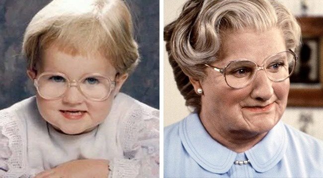 Ez a töpörtyű úgy néz ki, mint Mrs. Doubtfire.