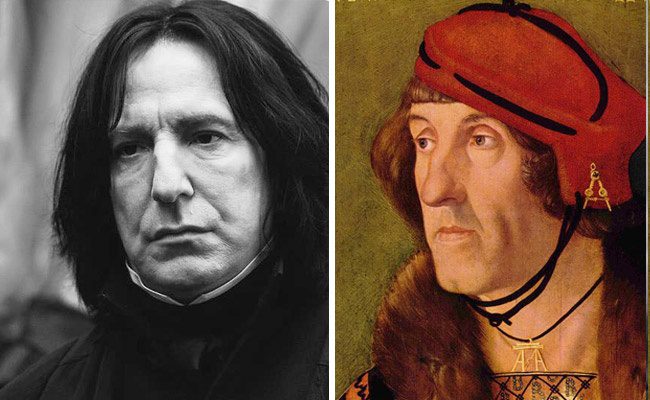 Alan Rickman (2001) és egy Hans Baldung alkotás 1513-ból