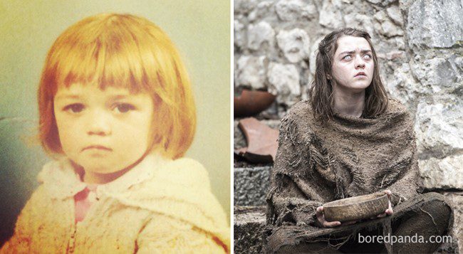 12) Maisie Williams kicsiként és Arya Stark-ként