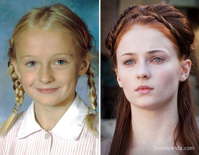 13) Sophie Turner kislányként és Sansa Stark-ként