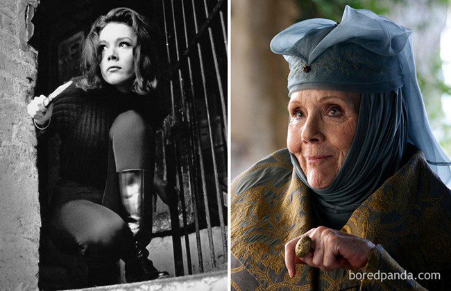 2) Diana Rigg, mint Emma Peel (Bosszúállók - 1961) és, mint Olenna Tyrrel