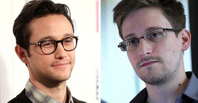 Joseph Gordon-Levitt és Edward Snowden, egykori CIA alkalmazott.
