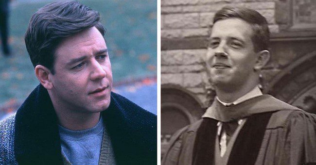 Russell Crowe és John Nash, a tehetséges tudós és matematikus.