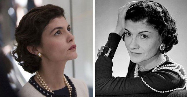 Audrey Tautou és Coco Chanel francia divattervező, a Chanel cég alapítója.