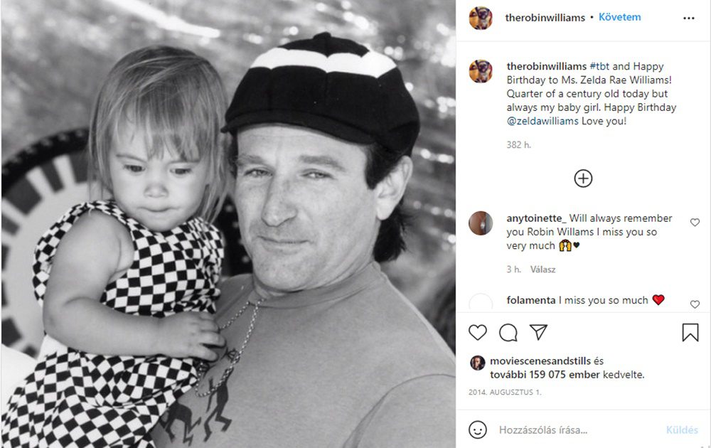 Robin Williams élete 63 évesen ért véget tragikus módon - Ezt a képet osztotta meg utoljára