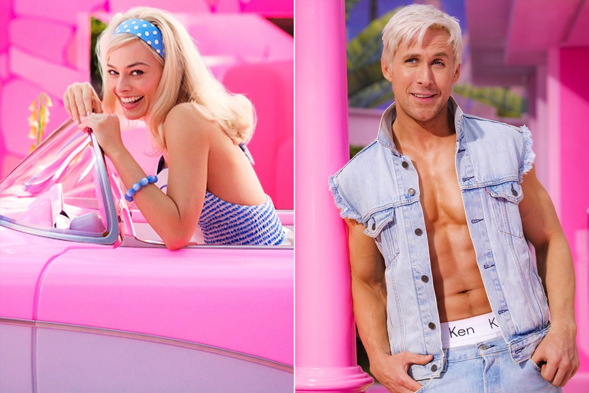 Ryan Gosling Ken babaként pózol a Barbie-filmben