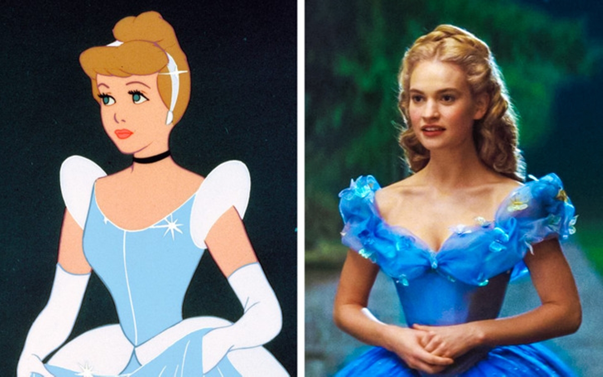 Hogyan néznek ki a Disney hercegnők a rajzfilmekben és az élőszereplős változatban